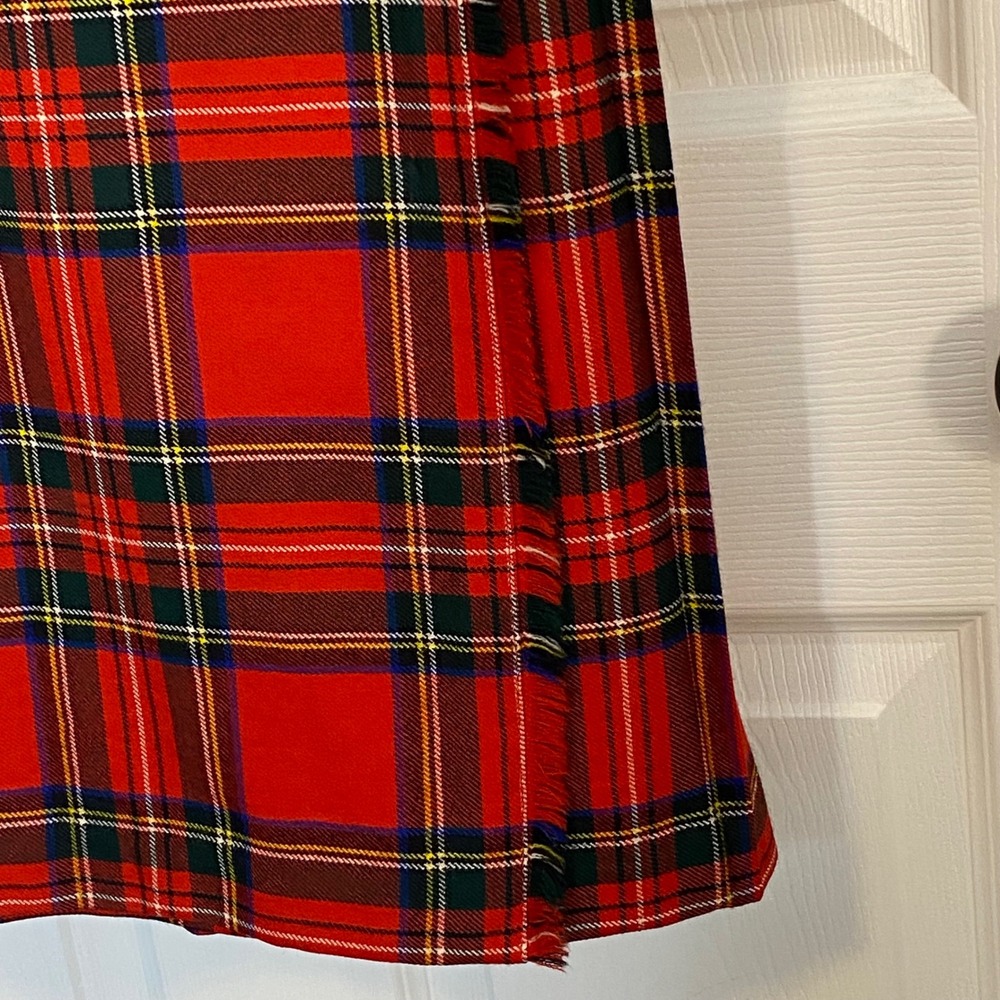 Hunt Club Red Royal Stewart‎ Tartan Wool Kilt Midi Skirt 12 - Picture 7 of 16